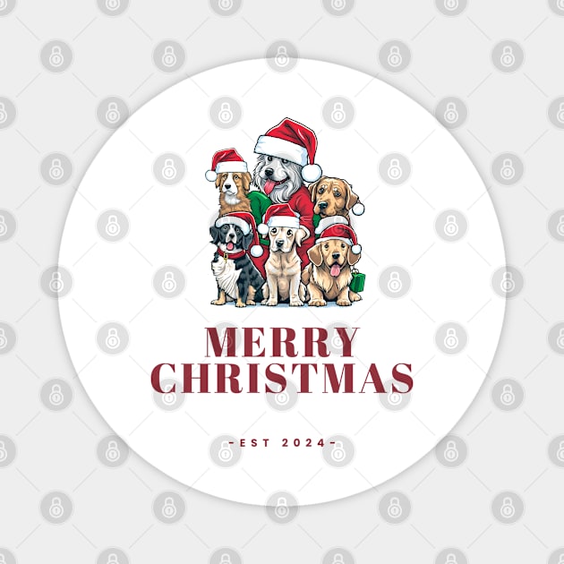 Christmas Dogs Design Magnet by Blue Button